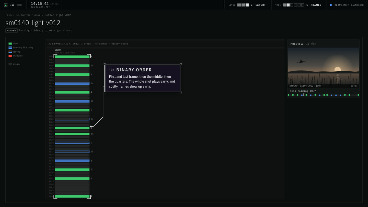 The HUD in mode 1